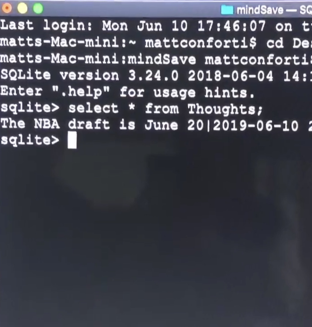 mindSave output